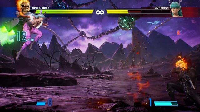 Marvel vs. Capcom: Infinite - Dark Kingdom: Ghost Rider Fights Morrigan (The Succubus) Gameplay смотреть онлайн