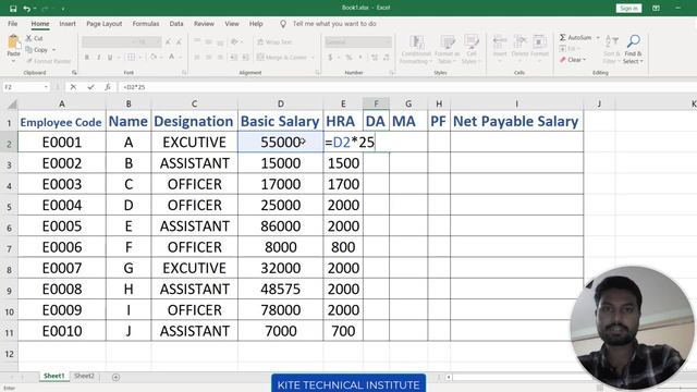 Salary Sheet in Ms excel 2019 | How to make salary sheet in Excel 2019 in Hindi | TA, DA, HRA, PF смотреть онлайн