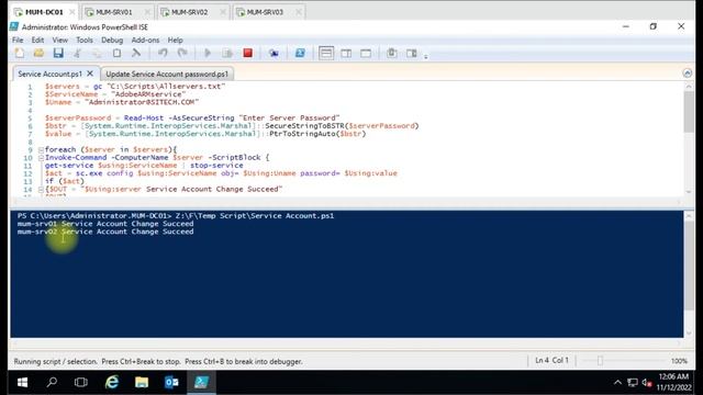 Powershell Script To Change Service Account or Update Password смотреть онлайн
