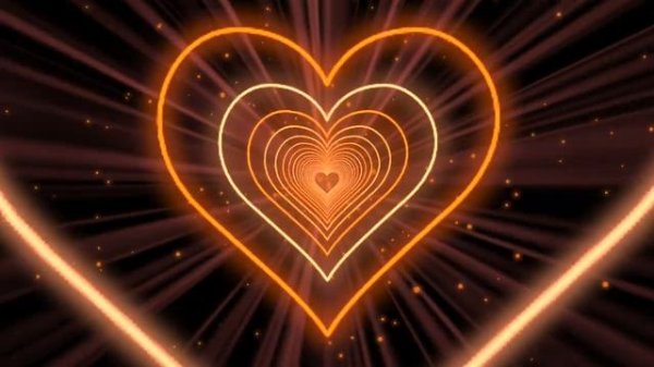 Heart Tunnel?Orange Heart Background | Neon Heart Background Video | Wallpaper Heart [4 Hours]
