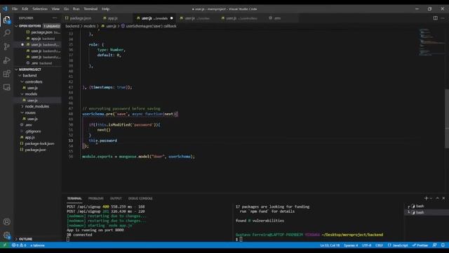 encrypt password using bcrypt Express/Nodejs - mongodb express react node js - PART 7 смотреть онлайн