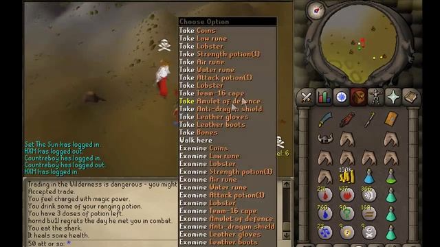 Runescape 2007: Dark Bow PKing / Ice Barrage - 50 att or so - смотреть онлайн