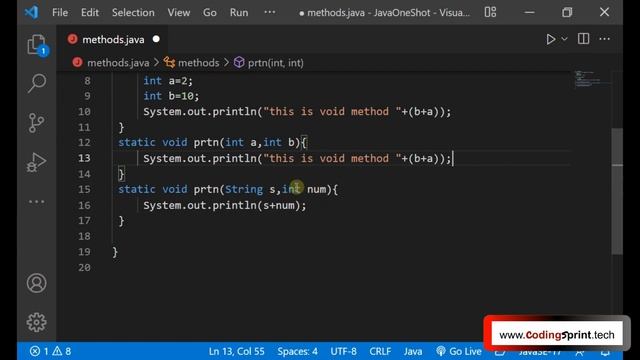 Overloading Method in java | Java Method Overload | Coding Sprint смотреть онлайн
