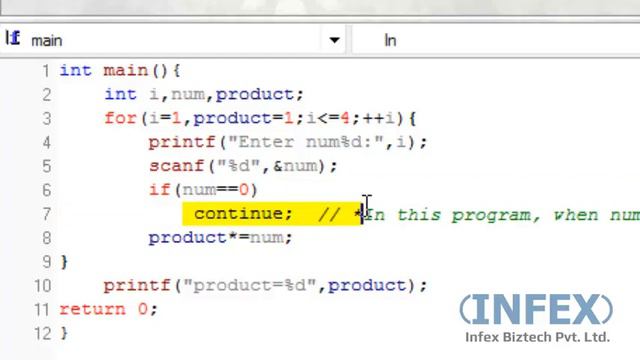 C Example 9 ex continue statement смотреть онлайн