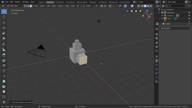 Экструдирование | Основы Blender 2.80 смотреть онлайн