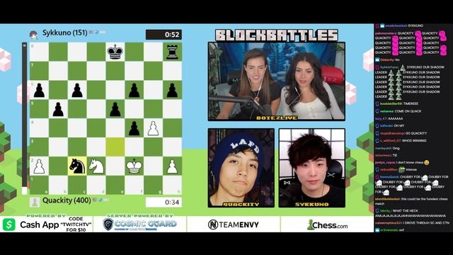 FULL CHESS GAME between Sykkuno & Quackity with the Botez sisters (with CHAT) смотреть онлайн