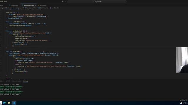 Requisição GET com filtros utilizando o AXIOS, React, Node JS e Oracle смотреть онлайн
