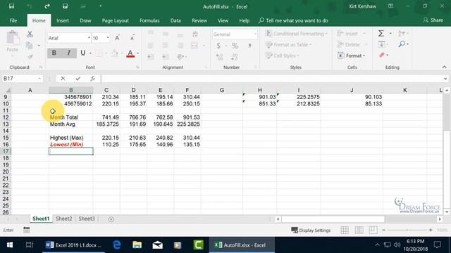 Microsoft Excel 2019: AutoFill смотреть онлайн