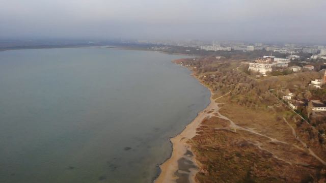 Полёт над Мойнакским озером (лиман, Евпатория) Январь 2020 года. смотреть онлайн