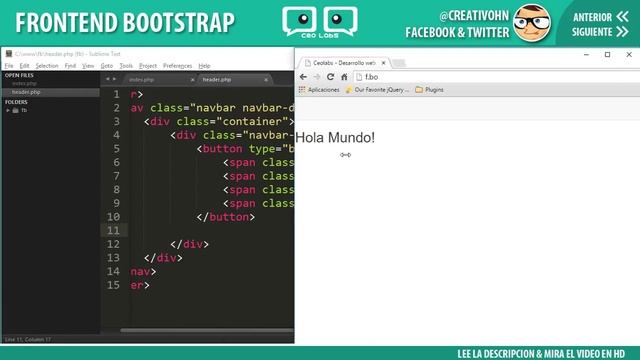 Frontend con Bootstrap 3.x: 04 - Navbar "Brand Logo" смотреть онлайн