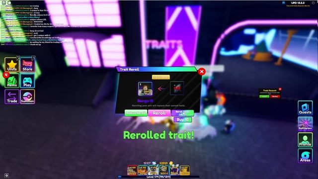 1200 Trait Rerolls In Anime Adventures Update 13.5! (Roblox)