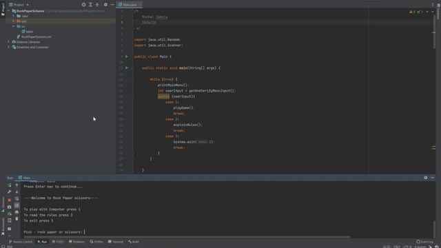 Java - Rock Paper Scissors console game смотреть онлайн