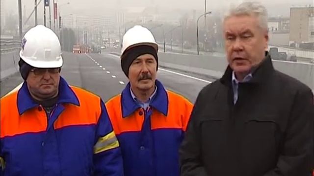 Открытие эстакады на транспортной развязке на пересечении МКАД с Мичуринским проспектом смотреть онлайн