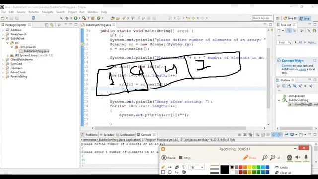 Bubble Sorting Algorithm Program in Java in Hindi смотреть онлайн