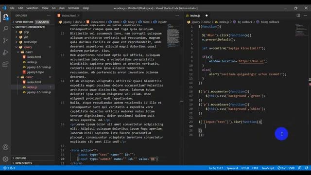 Dars2. jQuery da Events(Hodisalarni) eʼlon qilish смотреть онлайн