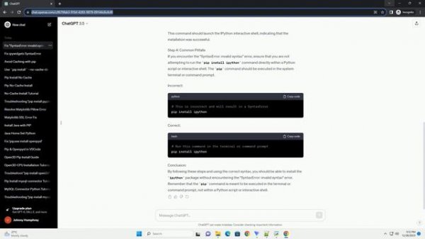 pip install ipython syntaxerror invalid syntax