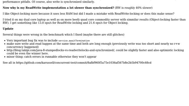 Concurrent byte array access in Java with different locking смотреть онлайн