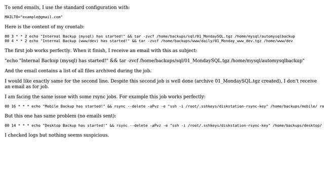Why are some of my cron jobs not sending emails? смотреть онлайн