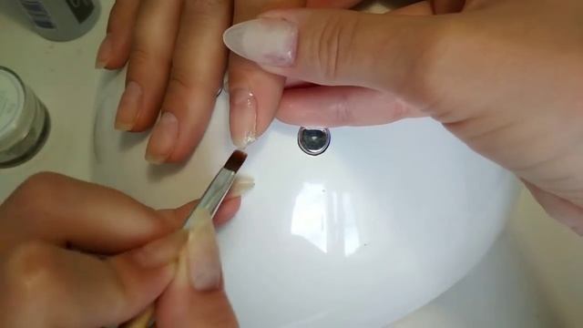 Однотонный КРАСНЫЙ!  Донаращивание угла акрилатиком Космопрофи. Гель Лак.