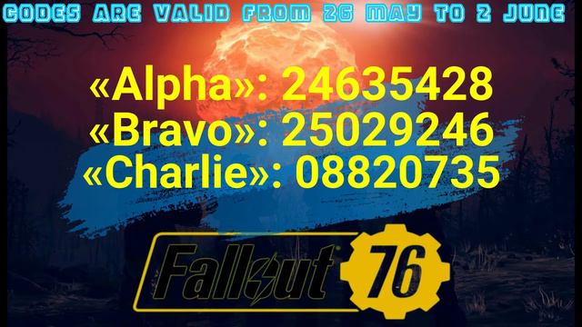 Fallout 76 nuclear codes 26 may - 2 june .Fallout 76 коды запуска ракет с 26 мая по 2 июня. смотреть онлайн