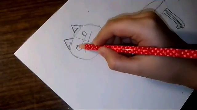 Рисуем кошку карандашом. смотреть онлайн