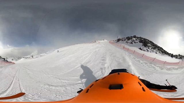 Эльбрус трасса от Гарабаши до станции Мир видео 360 без обработки 16 февраля 2023 смотреть онлайн