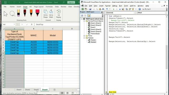 Ms Excel VBA Hindi tutorial Part3/ Offset with Selection of Data/ Copy/ Paste смотреть онлайн