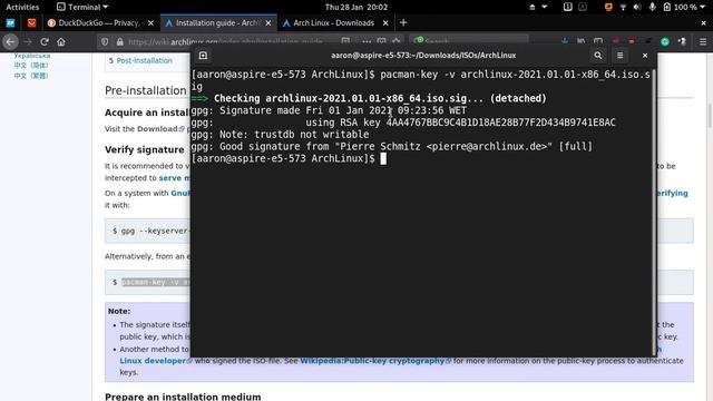 How to verify ArchLinux ISO file with PGP signature, MD5 and SHA1 checksum смотреть онлайн