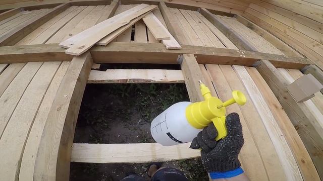 Строю дом на даче 6 на 8 с террасой, обработка стен и пола антисептиком смотреть онлайн