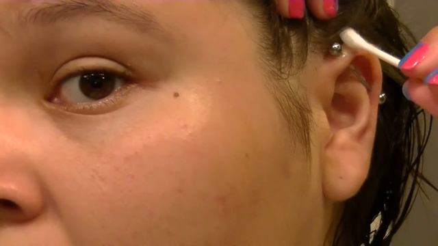 How To Clean Industrial Bar Piercing !!