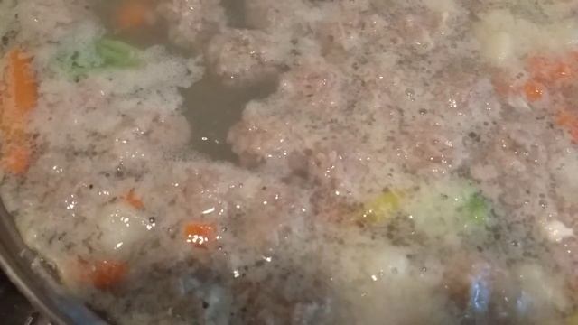 Овочевий суууп без засмажки!З фрикадельками та плавленим сиром!