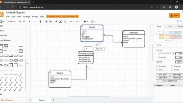 Design Data Base using draw.io