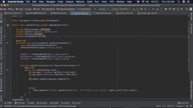 10. Login user with email and password using Firebase Auth in Android Studio смотреть онлайн