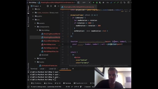 Integrating d3.js with React - World Chart - WorldMap d3 & React - Rotating with coordinates смотреть онлайн