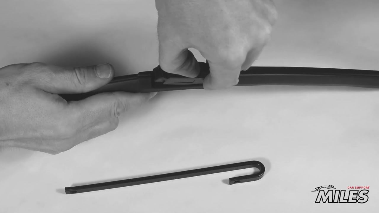 Как установить гибридные дворники MILES на крепление Hook 9x3 и 9x4 мм. смотреть онлайн