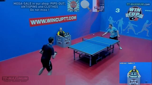 Мосюк Михаил - защитник мастер спорта, игра длинными шипами Curl P1-R на губке в современной защите смотреть онлайн