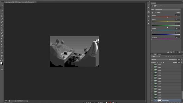 Как сделать картинку в фотошопе чёрно-белой. смотреть онлайн