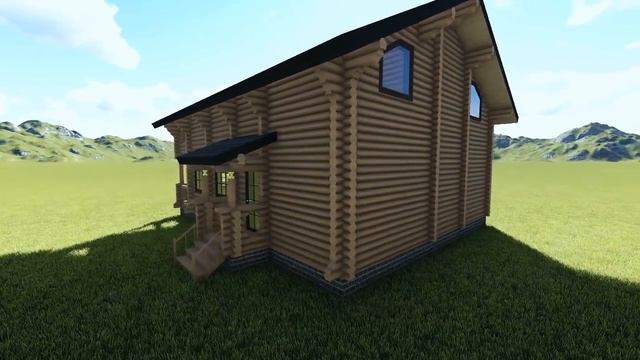 Проект деревянного дома из бревна (Обзор проекта) смотреть онлайн