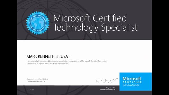 Microsoft Certifications | Ken Suyat | MCITP | MCTS | MCP in Business Intelligence & SQL Server смотреть онлайн