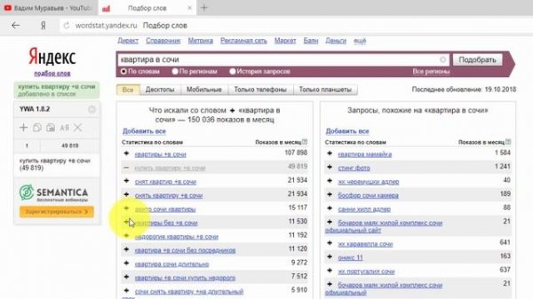 ?Как быстро подобрать ключевые слова | Yandex Wordstat Assistant