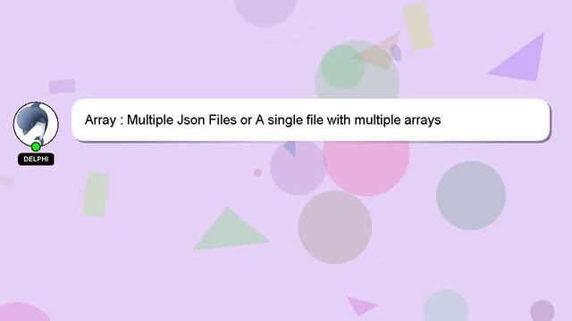Array : Multiple Json Files or A single file with multiple arrays смотреть онлайн