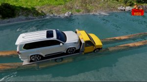 Мультик про машинки. Машины, мост и брёвна. МанкиМульт