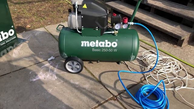 Компрессор Metabo Basic 250-50 W, первое использование, часть 1. смотреть онлайн
