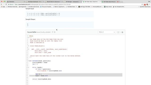 HackerRank | get the value of the node at a specific position from the tail смотреть онлайн