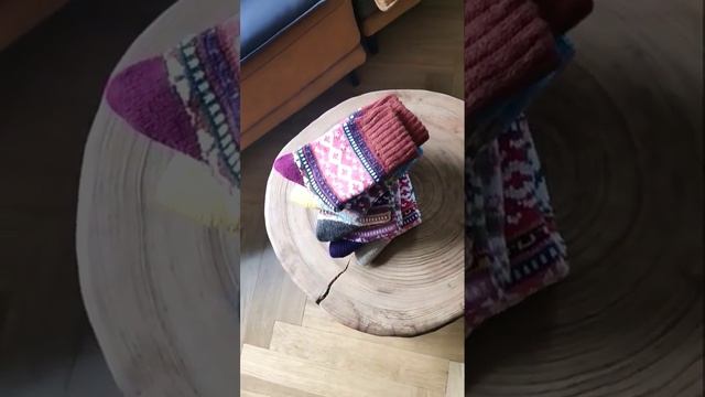 Носки тёплые, винтажные, разноцветные