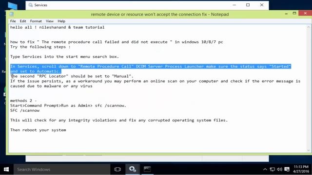 The remote procedure call failed and did not execute Easy step to fix смотреть онлайн