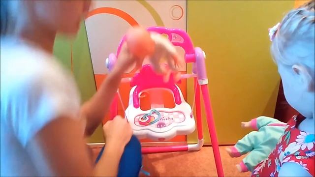 Качели для куклы!! распаковка!! Подарок на др!! Играем! смотреть онлайн