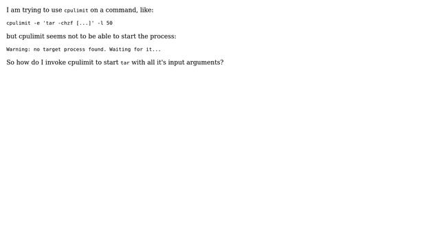 Ubuntu: Using cpulimit on a command rather than a PID смотреть онлайн