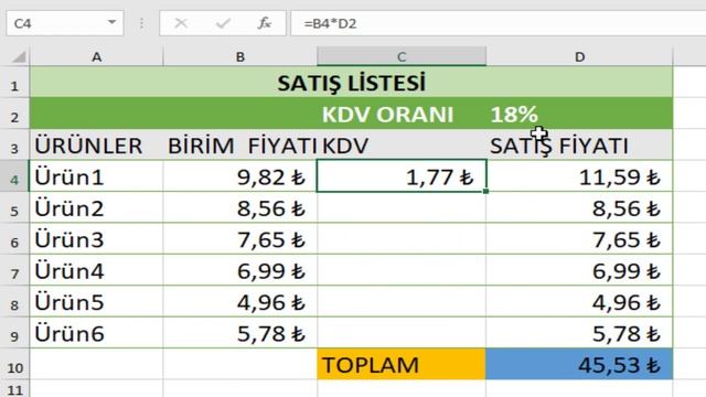 EXCEL HÜCRE SABİTLEME VE F4 FONKSİYONU KULLANIMI MS OFFICE 2019 смотреть онлайн