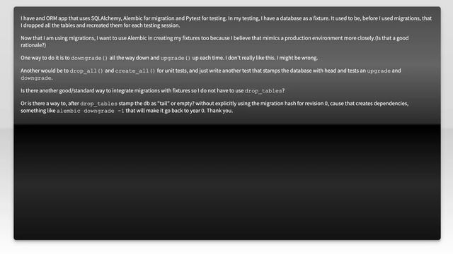 Using Alembic in unit testing a SQLAlchemy app? смотреть онлайн